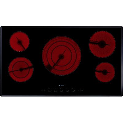 Smeg SE2951TC2 90cm Touch Control Ceramic Hob with Angled  Edge Glass in Black Ceramic